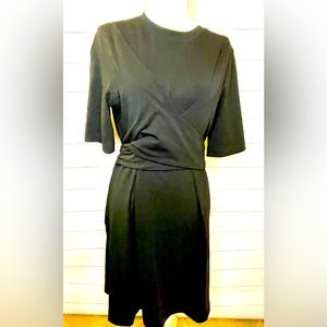 Lululemon Black Size 8 Cotton Wrap-Front T-Shirt Dress